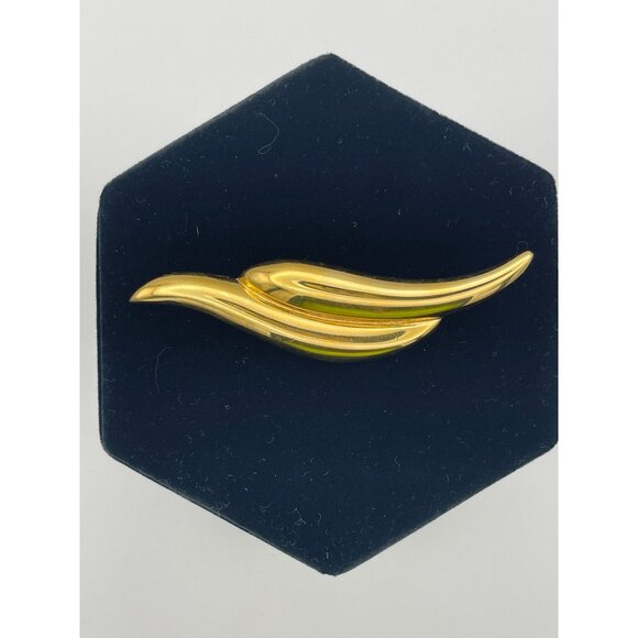 Vintage Napier Brooch Gold Tone 3" Signed - Picture 4 of 9